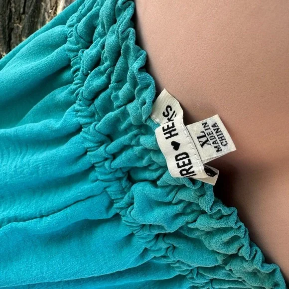 Women's Y2K Mini Dress - Turquoise Inspired Hearts - Picture 7 of 8